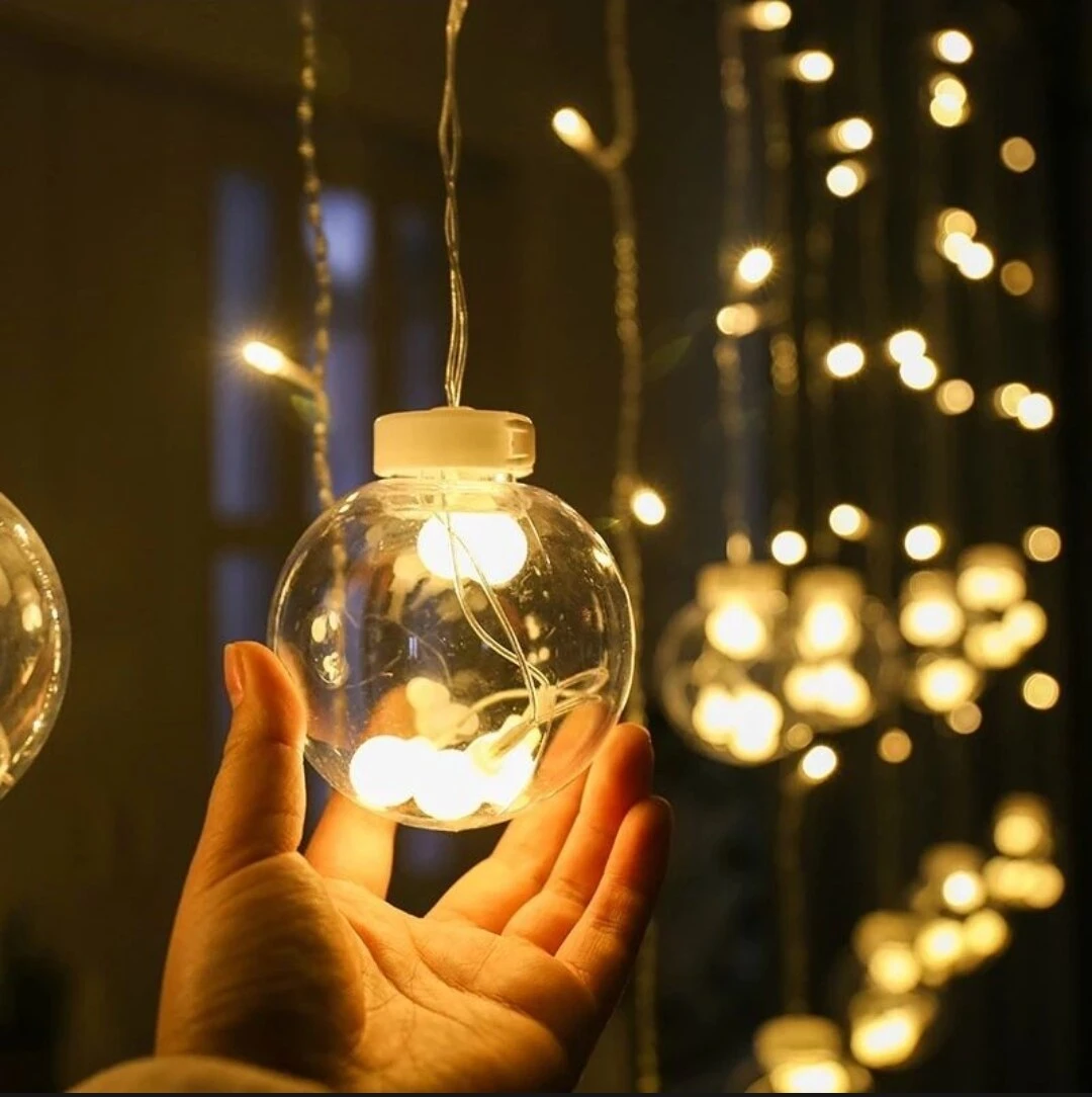 Wish Ball LED Fairy Light for Curtains- 16 feet, 12 Wish Ball-MHN - light decoration (P-3570